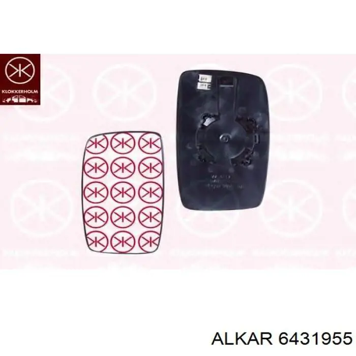 Стекло левого зеркала заднего вида 6431955 Alkar
