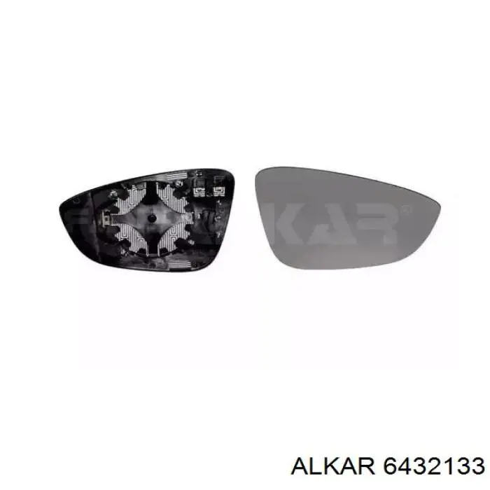 6432133 Alkar зеркальный элемент зеркала заднего вида правого