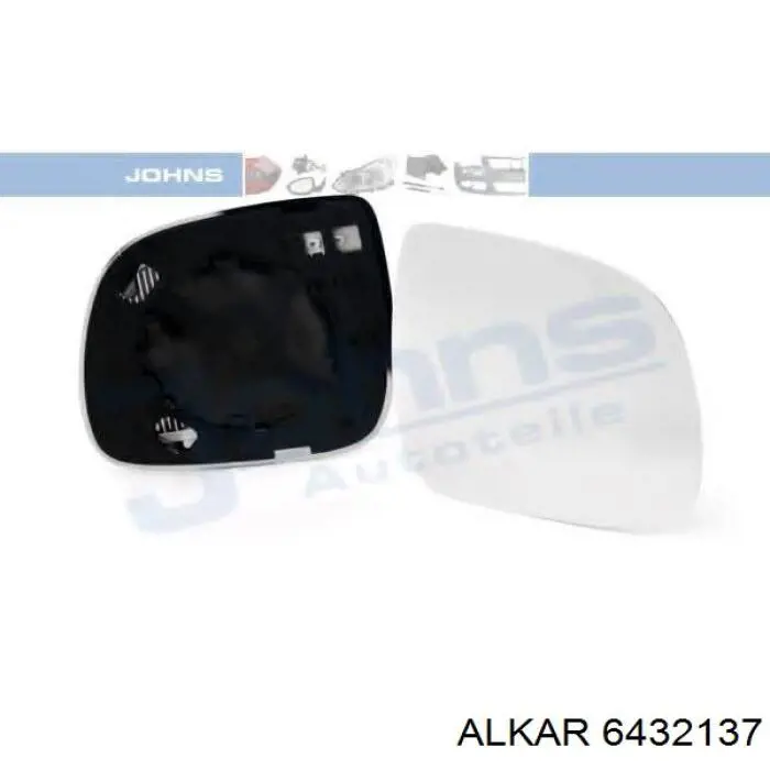 Стекло правого зеркала заднего вида 6432137 Alkar