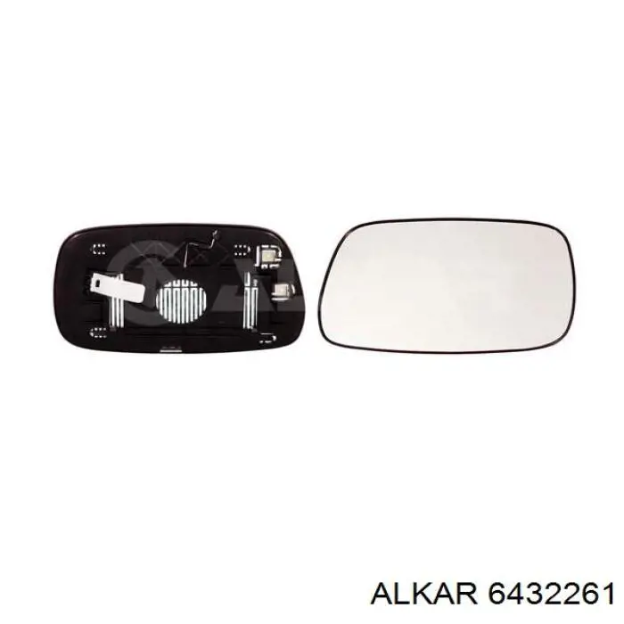 6432261 Alkar elemento espelhado do espelho de retrovisão direito
