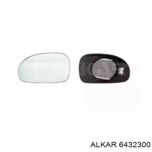 6432300 Alkar зеркальный элемент зеркала заднего вида правого