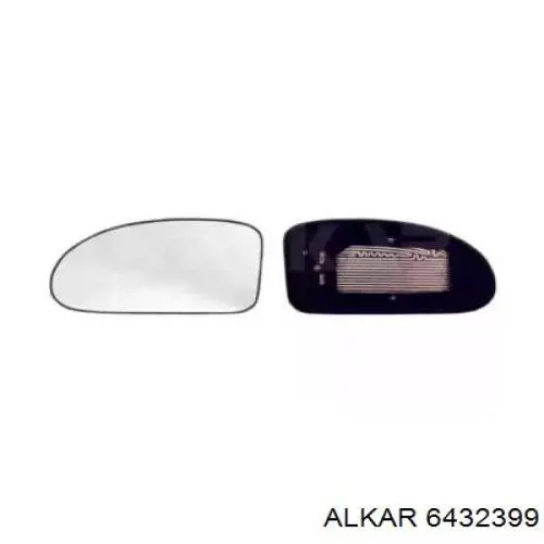 6432399 Alkar зеркальный элемент зеркала заднего вида правого
