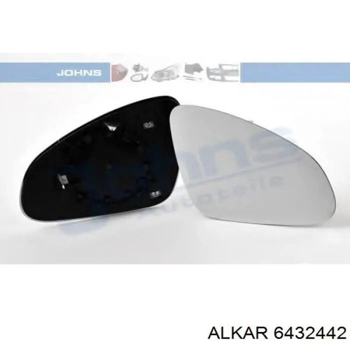Стекло правого зеркала заднего вида 6432442 Alkar