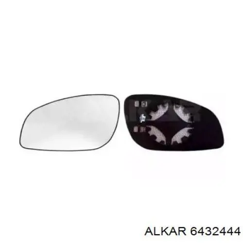 6432444 Alkar зеркальный элемент зеркала заднего вида правого