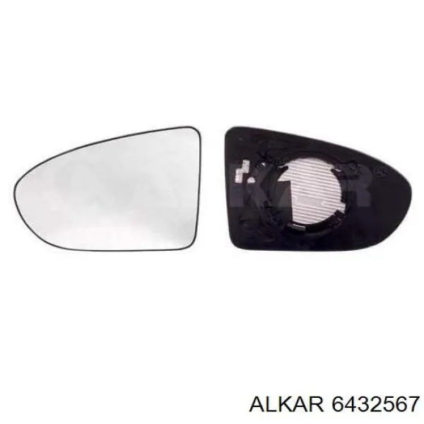 6432567 Alkar зеркальный элемент зеркала заднего вида правого