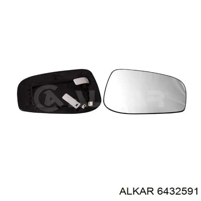 6432591 Alkar elemento espelhado do espelho de retrovisão direito