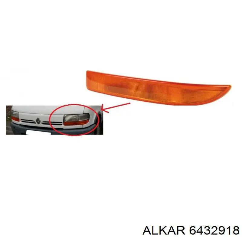 Стекло правого зеркала заднего вида 6432918 Alkar