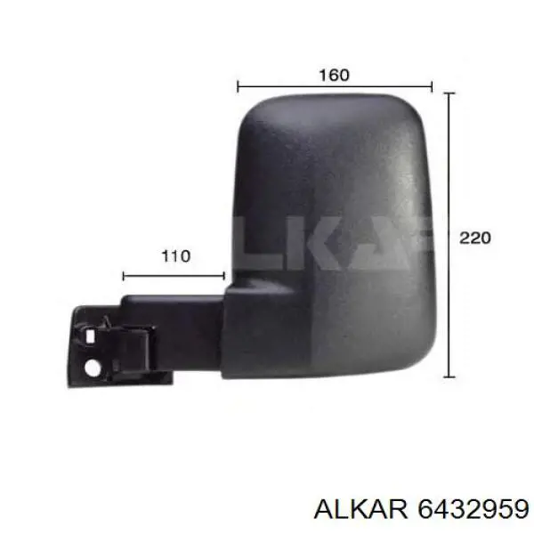 Купить 6432959 Alkar Стекло правого зеркала заднего вида