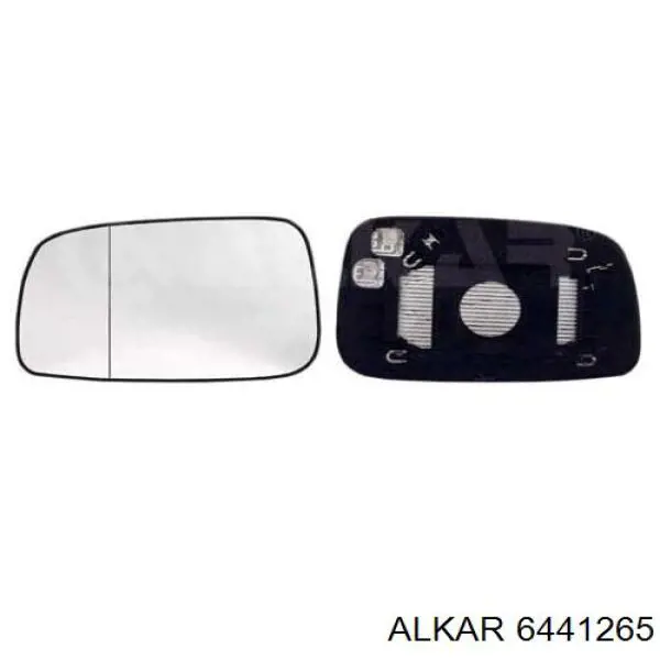 6441265 Alkar зеркальный элемент зеркала заднего вида правого
