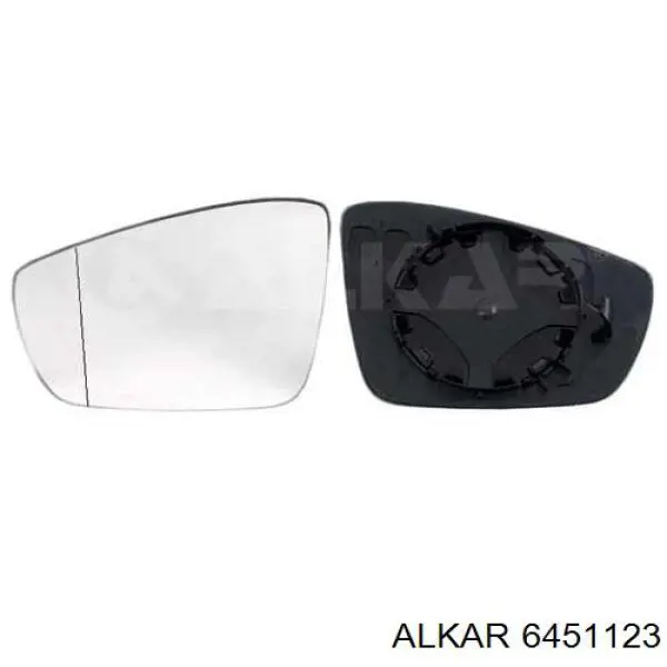 6451123 Alkar зеркальный элемент зеркала заднего вида левого