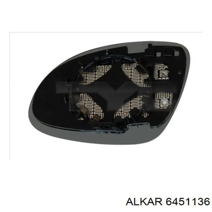 Стекло левого зеркала заднего вида 6451136 Alkar