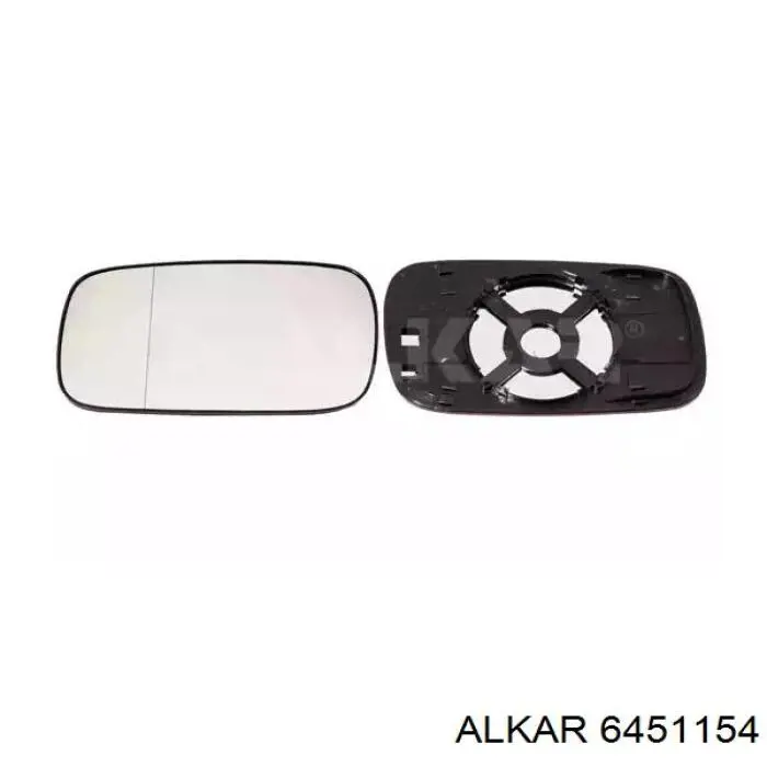 6451154 Alkar зеркальный элемент зеркала заднего вида левого