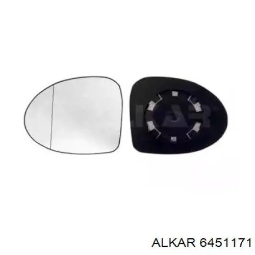6451171 Alkar зеркальный элемент зеркала заднего вида левого