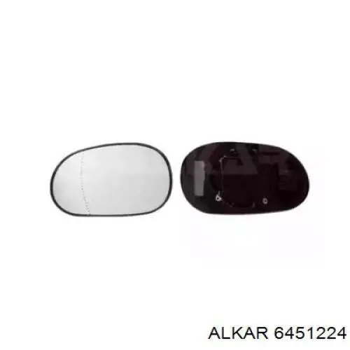 6451224 Alkar зеркальный элемент зеркала заднего вида левого