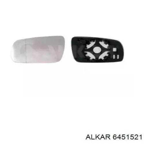 Стекло левого зеркала заднего вида 6451521 Alkar