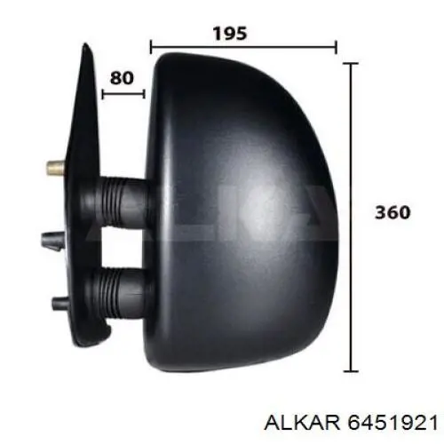 Стекло левого зеркала заднего вида 6451921 Alkar