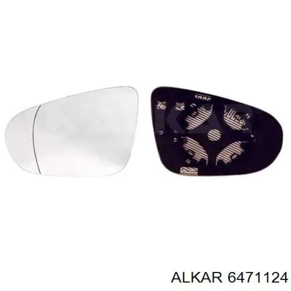 Стекло левого зеркала заднего вида 6471124 Alkar