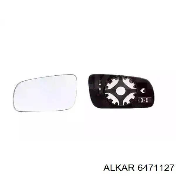 6471127 Alkar зеркальный элемент зеркала заднего вида левого
