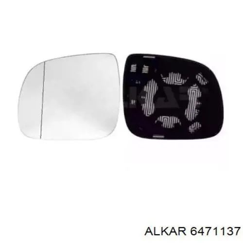 Стекло левого зеркала заднего вида 6471137 Alkar