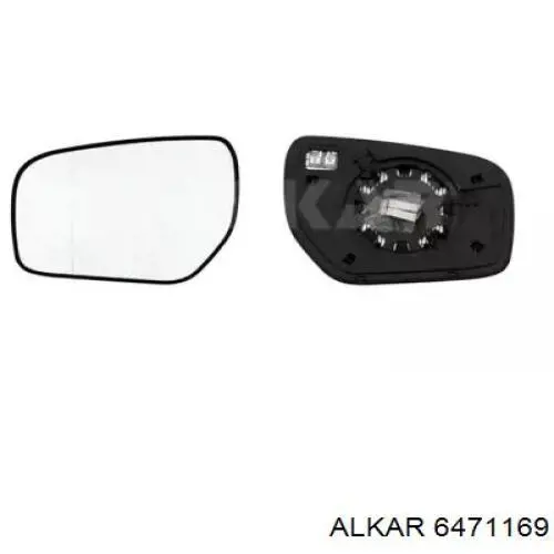 6471169 Alkar зеркальный элемент зеркала заднего вида левого