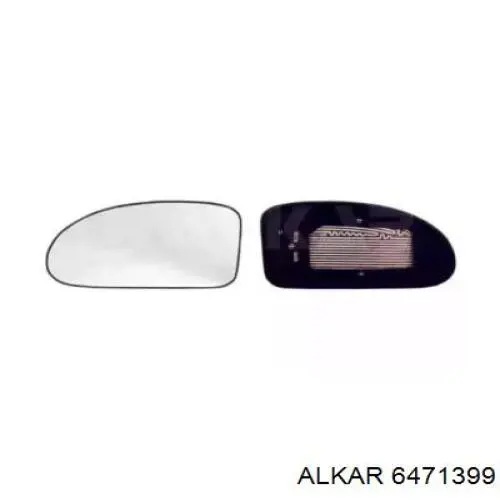 6471399 Alkar зеркальный элемент зеркала заднего вида левого