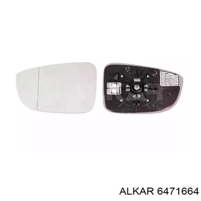 6471664 Alkar зеркальный элемент зеркала заднего вида левого