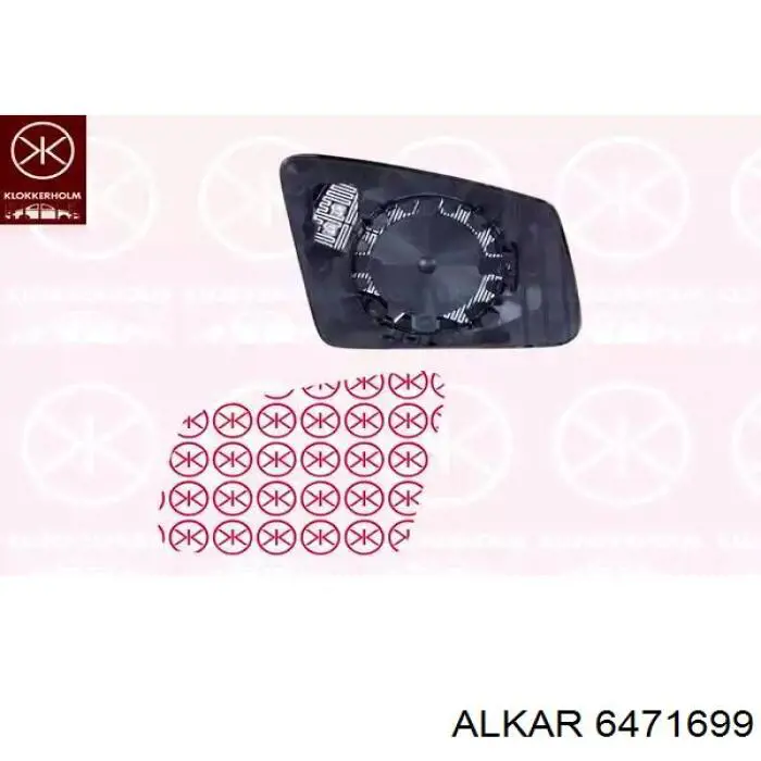 Зеркальный элемент водительского зеркала Alkar 6471699 цена, от 21.03 USD