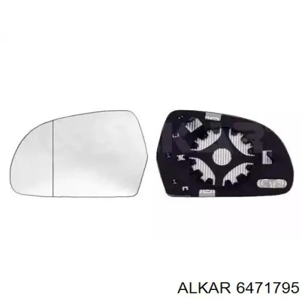 6471795 Alkar зеркальный элемент зеркала заднего вида левого