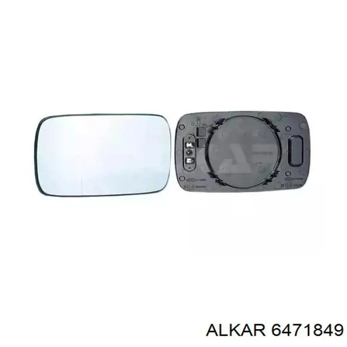 Зеркальный элемент зеркала заднего вида левого Alkar 6471849