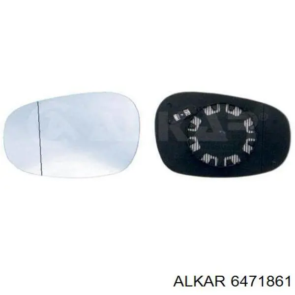 6471861 Alkar зеркальный элемент зеркала заднего вида левого
