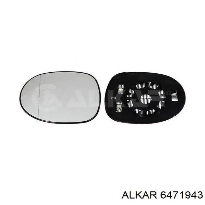 6471943 Alkar зеркальный элемент зеркала заднего вида левого