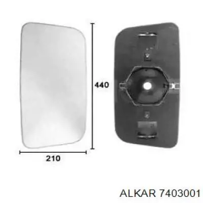 Зеркальный элемент зеркала заднего вида 7403001 Alkar