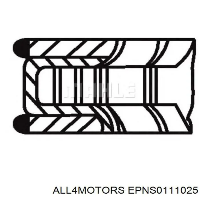 Комплект поршневых колец на 1 цилиндр, стандарт EPNS0111025 All4motors