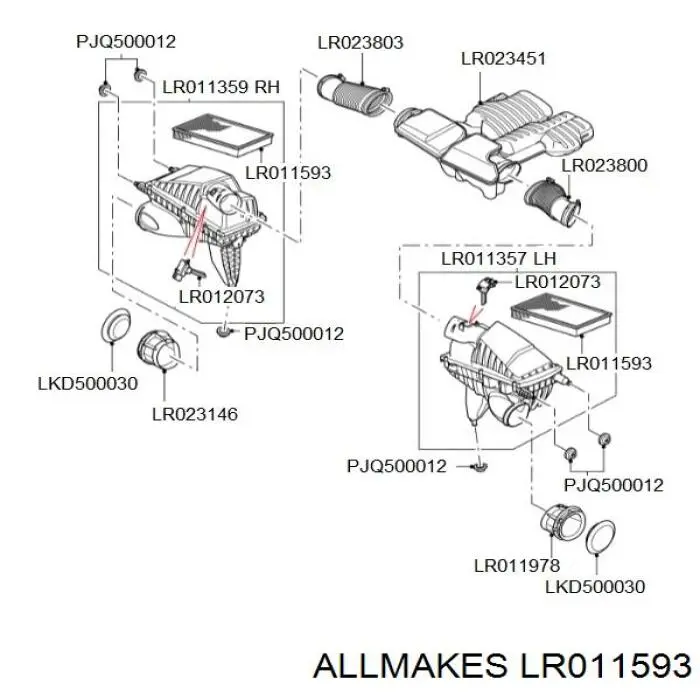 LR011593 Allmakes воздушный фильтр