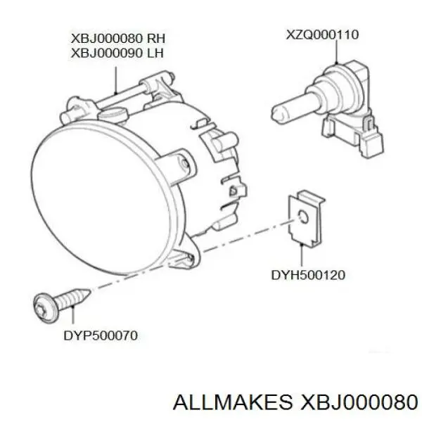 Фара противотуманная правая 305061012 Land Rover