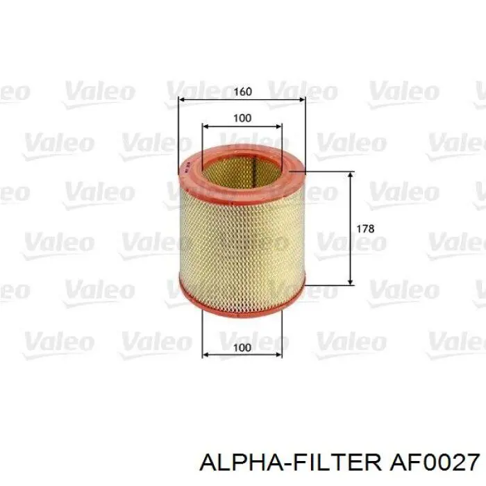 Фільтр повітряний AF0027 Alpha-filter