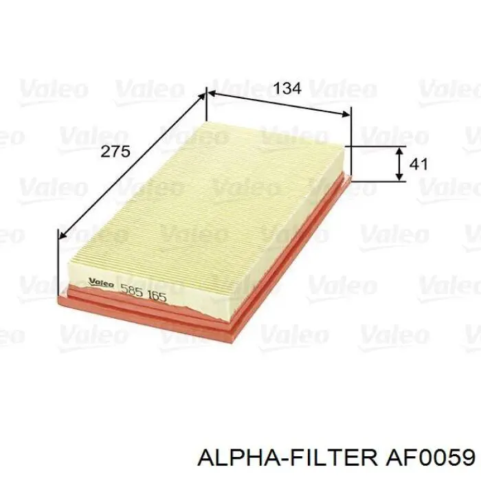 Воздушный фильтр AF0059 Alpha-filter