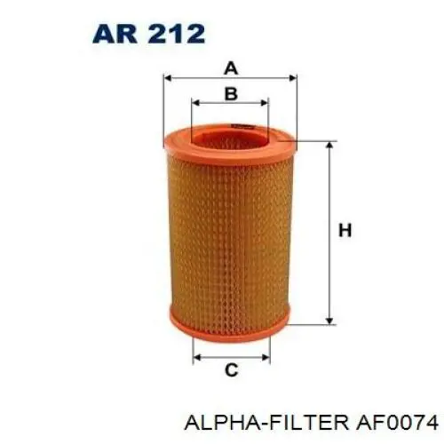 Купить AF0074 Alpha Filter Автомобильный фильтр воздуха