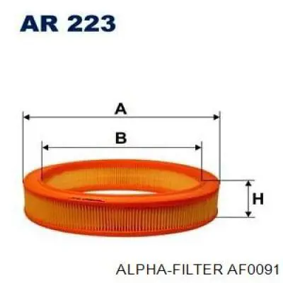 Воздушный фильтр AF0091 Alpha Filter
