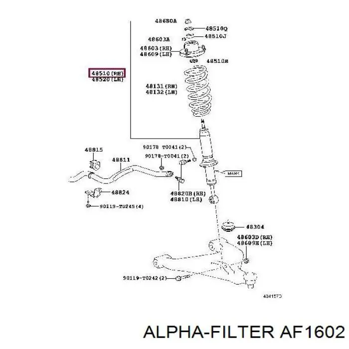 Купить AF1602 Alpha Filter Автомобильный фильтр воздуха