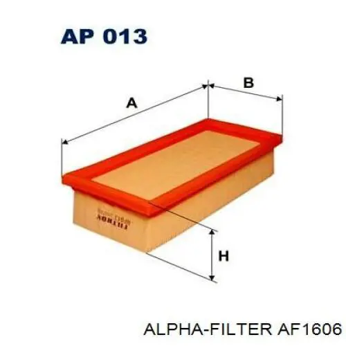 Воздушный фильтр AF1606 Alpha Filter