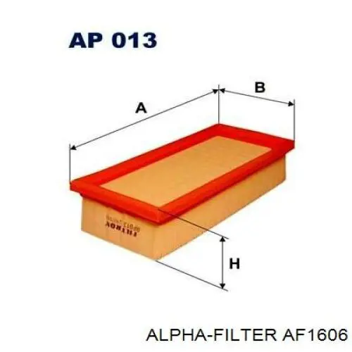 AF1606 Alpha Filter Воздушный фильтр двигателя