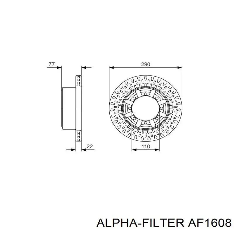 Воздушный фильтр AF1608 Alpha Filter