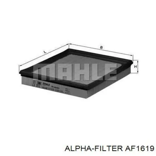 Купить AF1619 Alpha Filter Автомобильный фильтр воздуха