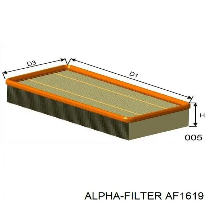 Воздушный фильтр AF1619 Alpha Filter