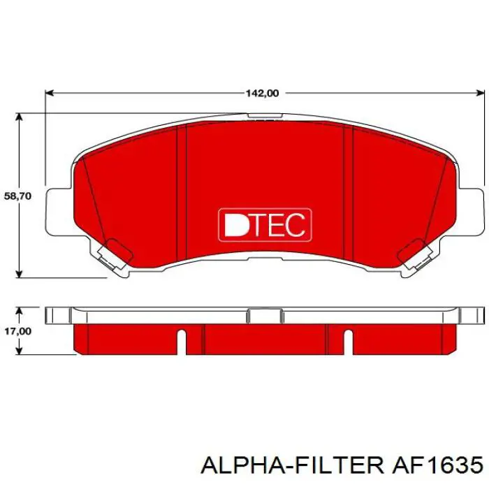 Купить AF1635 Alpha Filter Автомобильный фильтр воздуха