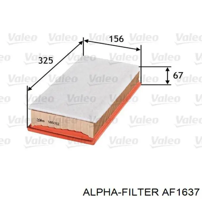 Купить AF1637 Alpha Filter Автомобильный фильтр воздуха