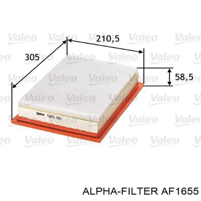 Элемент воздушного фильтра Alpha Filter AF1655 цена, от 4.88 USD
