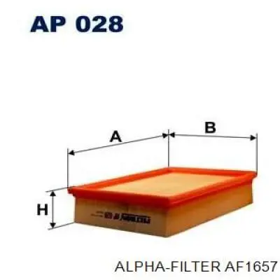 Элемент воздушного фильтра Alpha Filter AF1657 цена, от 3.95 USD