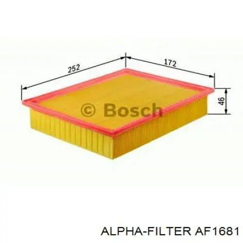 Фільтр повітряний AF1681 Alpha-filter